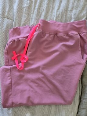 Figs Womens Chalk Pink Joggers 3XLP Neon Pink Drawcord. COLOR NO LONGER SOLD